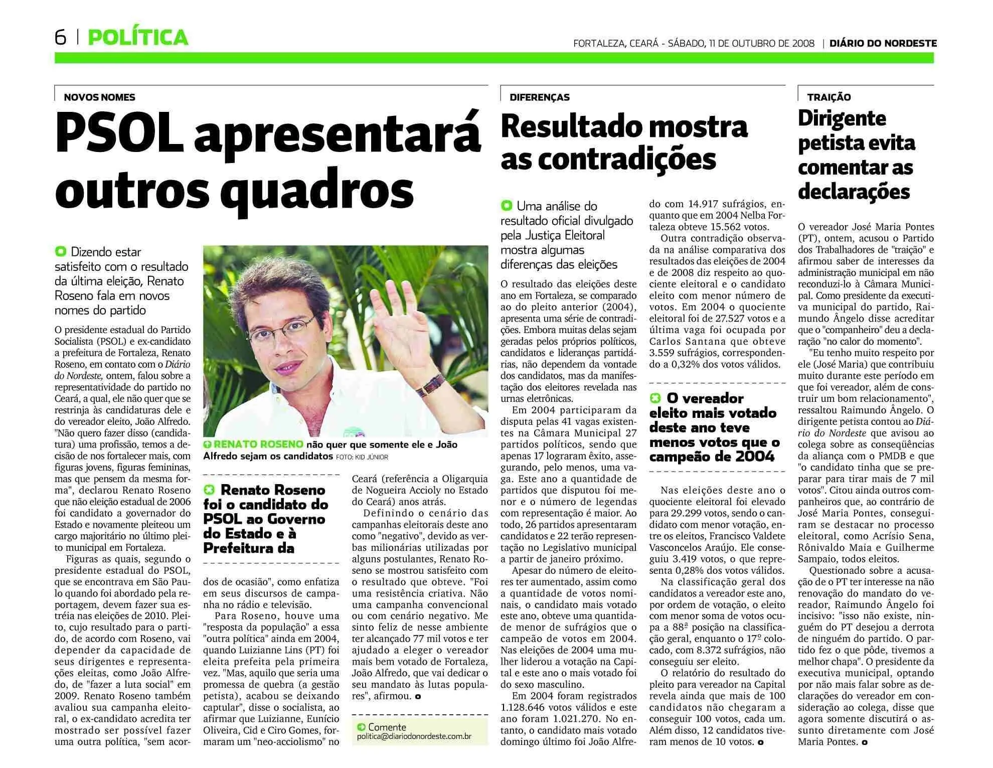 Na primeira disputa em Fortaleza, apesar de derrotado para o Executivo, PSOL elegeu um vereador.