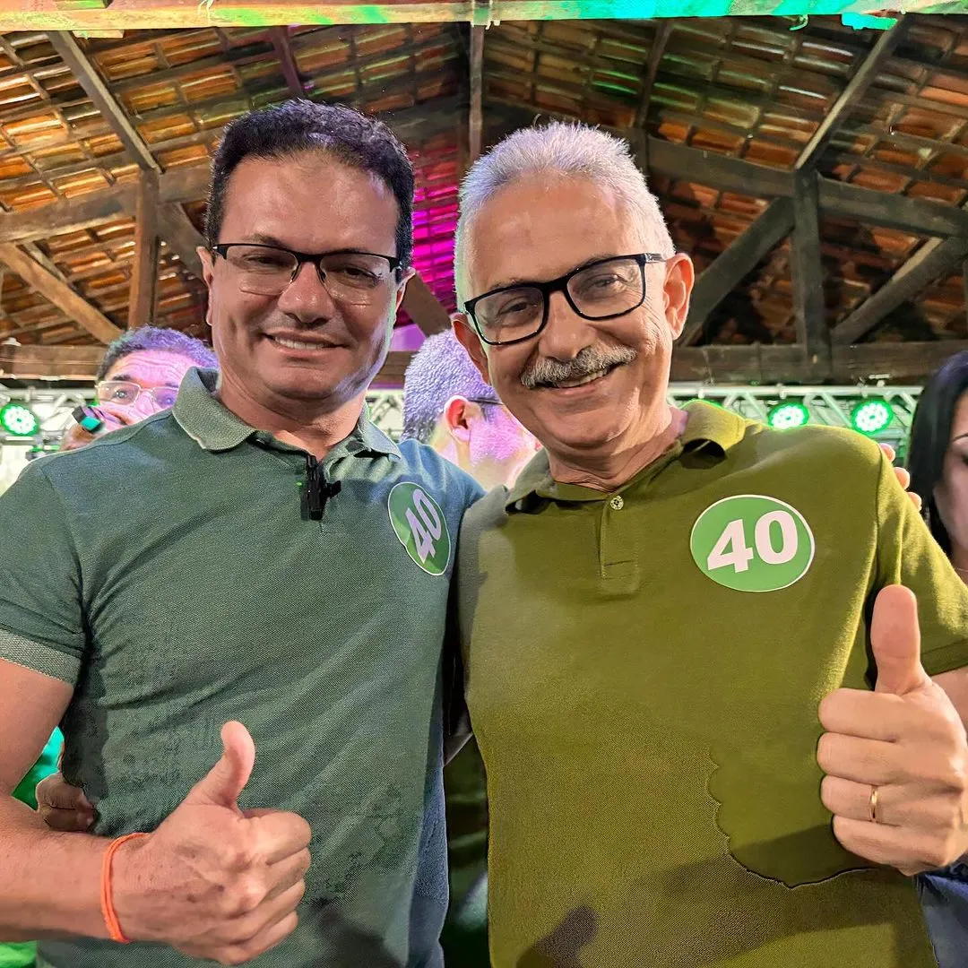 Roberto Cadeira (PP), vice-prefeito eleito, e Nilson Diniz (PSB), prefeito eleito de Cedro.