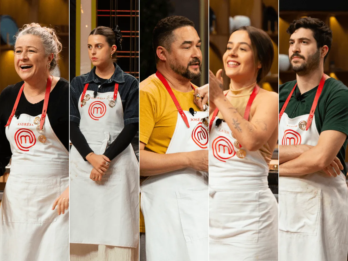 Andréia, Giorgia, José Roberto, Laura e Vitor disputam a semifinal do MasterChef 2024