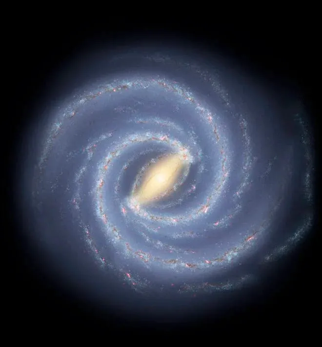 Os braços em espiral dessas galáxias parecem surgir a partir das extremidades, em vez do núcleo