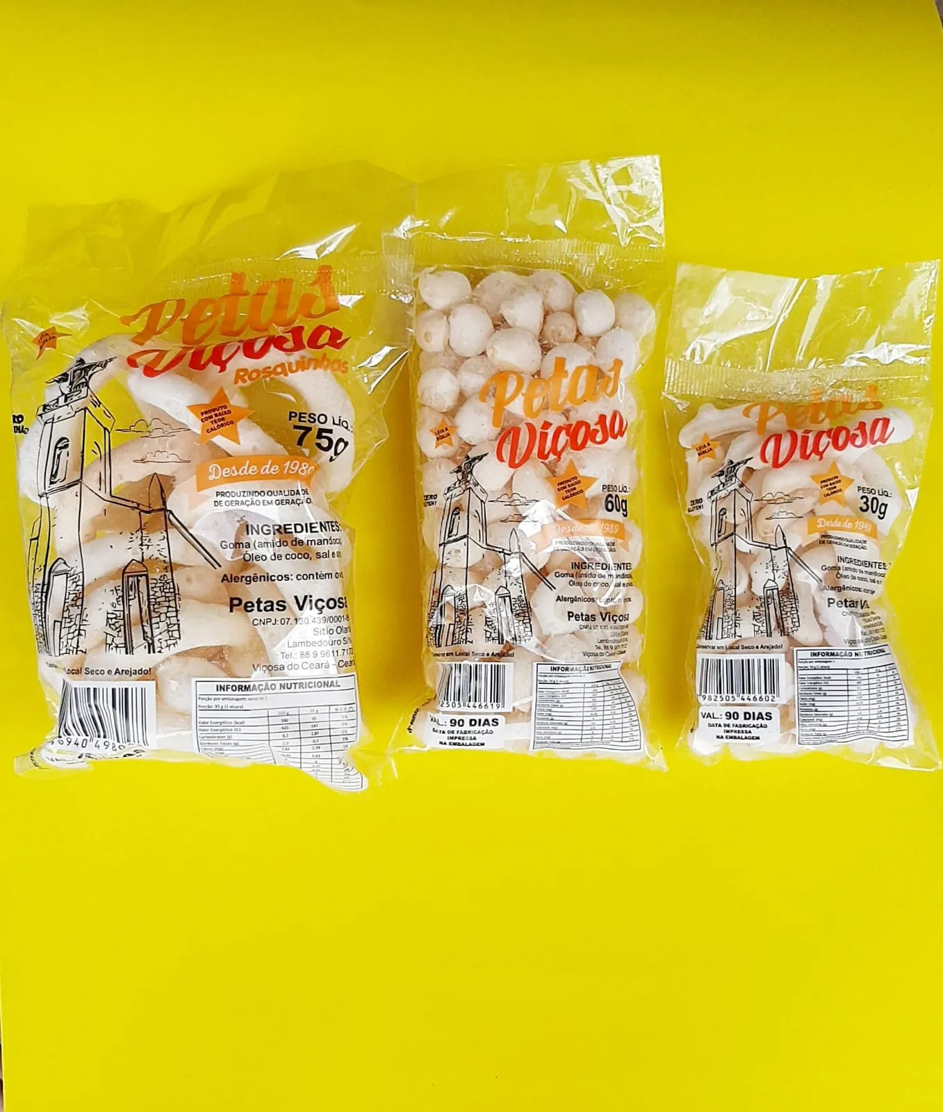 Os diferentes formatos e sabores das Petas Viçosa