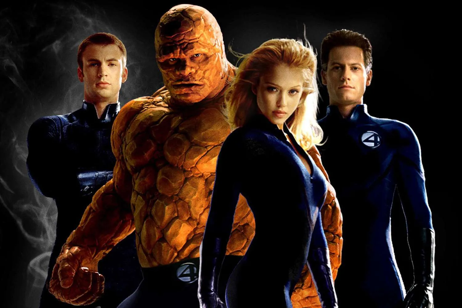 O primeiro elenco contava com Chris Evans (Tocha Humana), Michael Chiklis (A Coisa), Jessica Alba (Mr. Invisível) e Ioan Gruffudd (Sr. Fantástico)