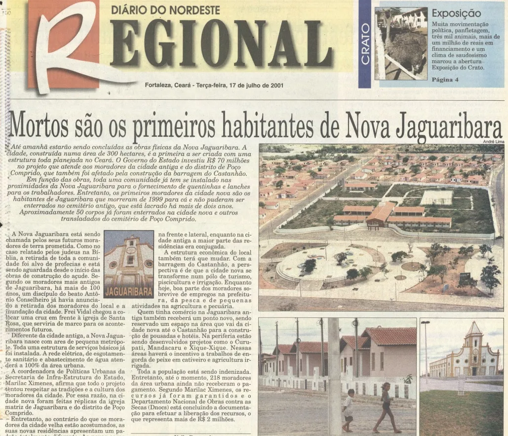 Fác-símile Diário do Nordeste de julho de 2001