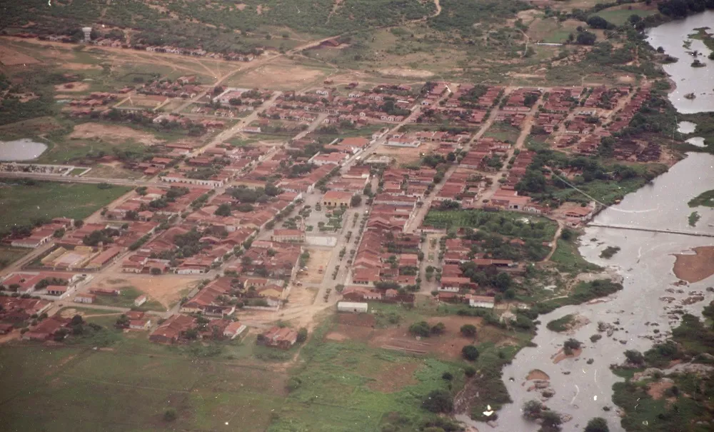 Imagem aérea da velha Jaguaribara
