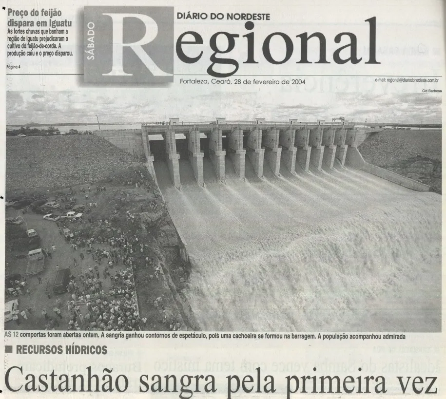 Fac-símile de edição do Diário do Nordeste de 2004