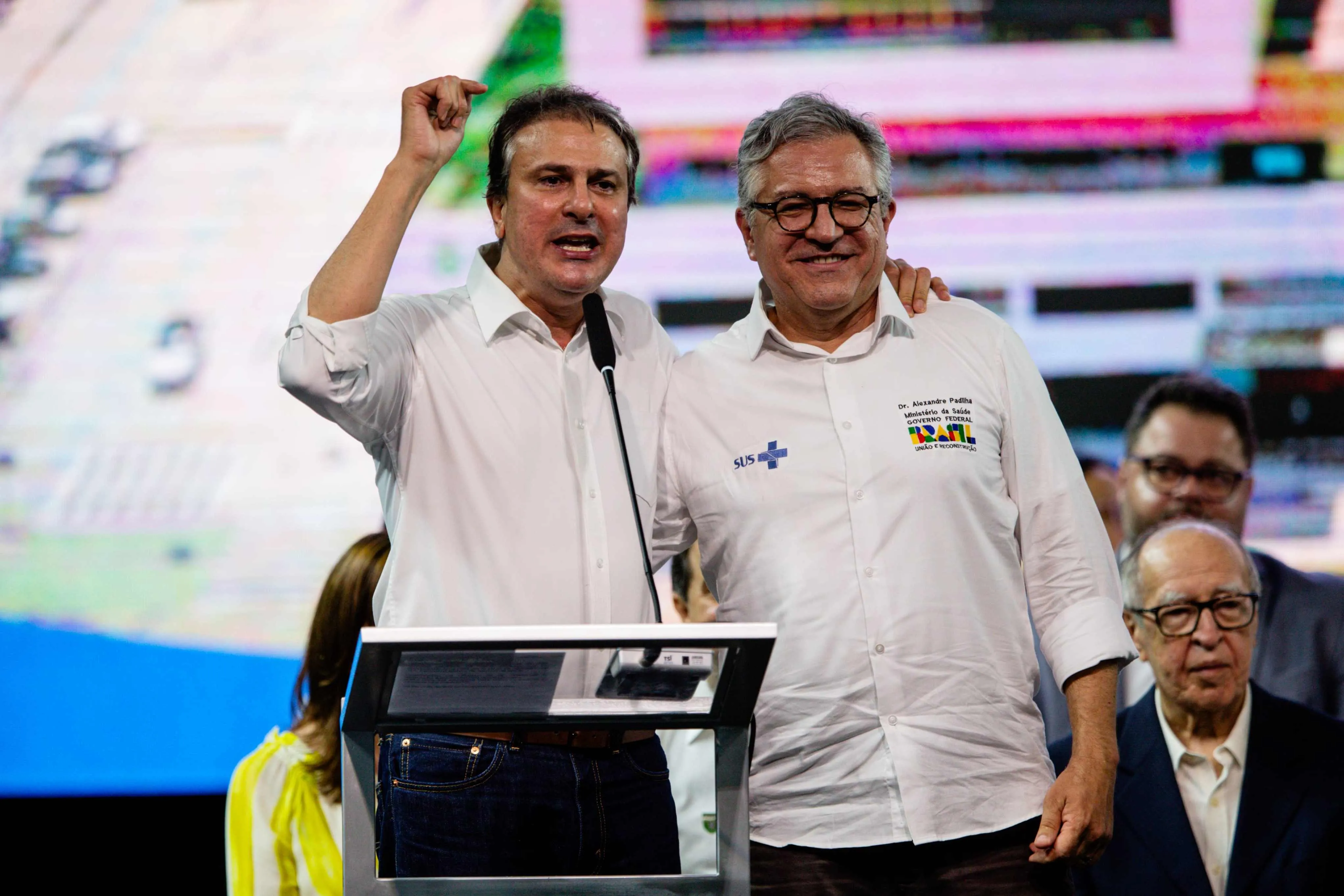 Ministros Camilo Santana e Alexandre Padilha na inauguração do HUC