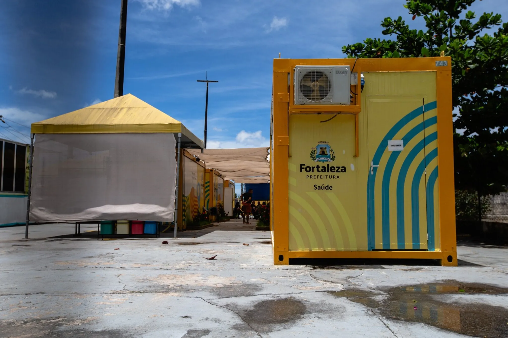 Como a sede original do Posto de Saúde Floresta está em reforma, a unidade está funcionando em uma estrutura de container provisória