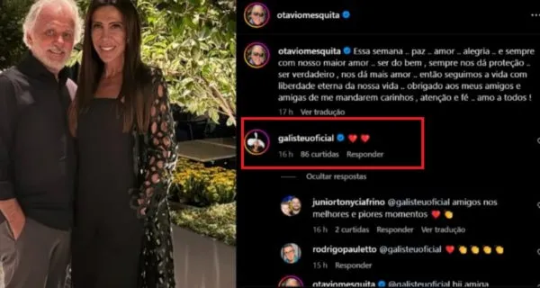 Otávio Mesquita em postagem nas redes sociais. Ele recebeu mensagens de apoio