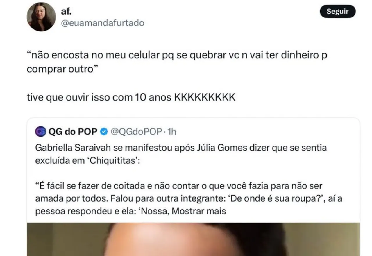 Após o pronunciamento de Gabriella, a intérprete da Boneca Laura falou sobre o tema e insinuou que Júlia não era tão vítima quanto dizia ser.
