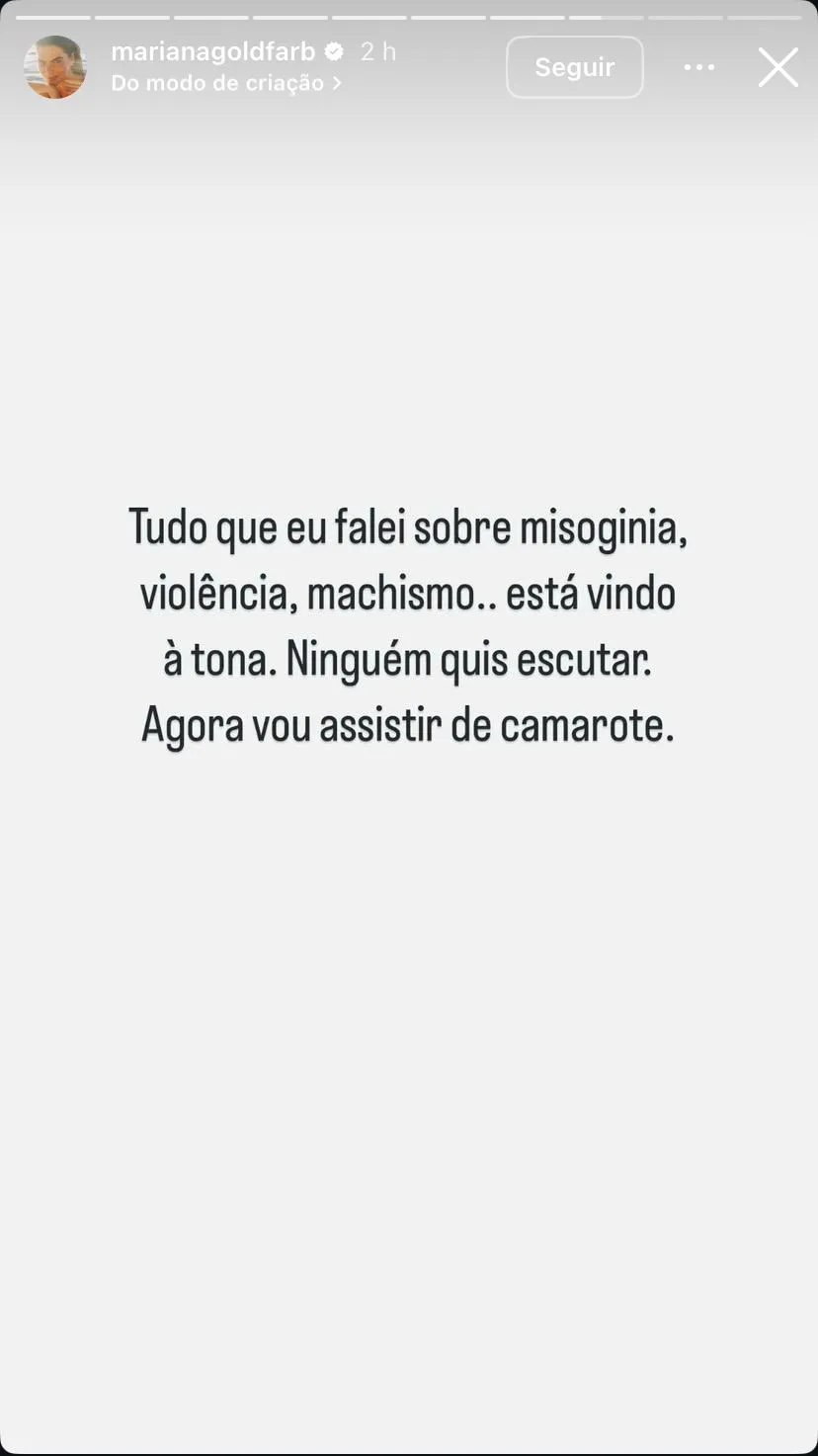 A publicação foi feita nesta quarta-feira (16) no Instagram da modelo.