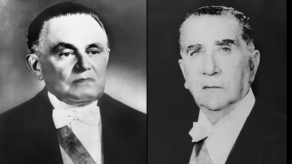Marechal Humberto de Alencar Castello Branco (à esquerda) e general Emílio Garrastazu Médici (à direita).