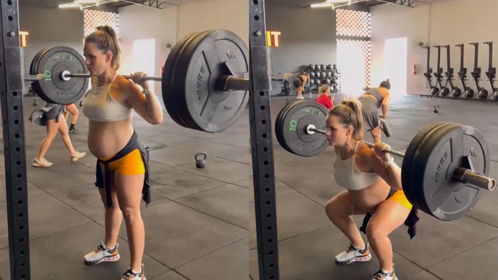 Na segunda gestação, Renata continua com a rotina de treinos de Crossfit
