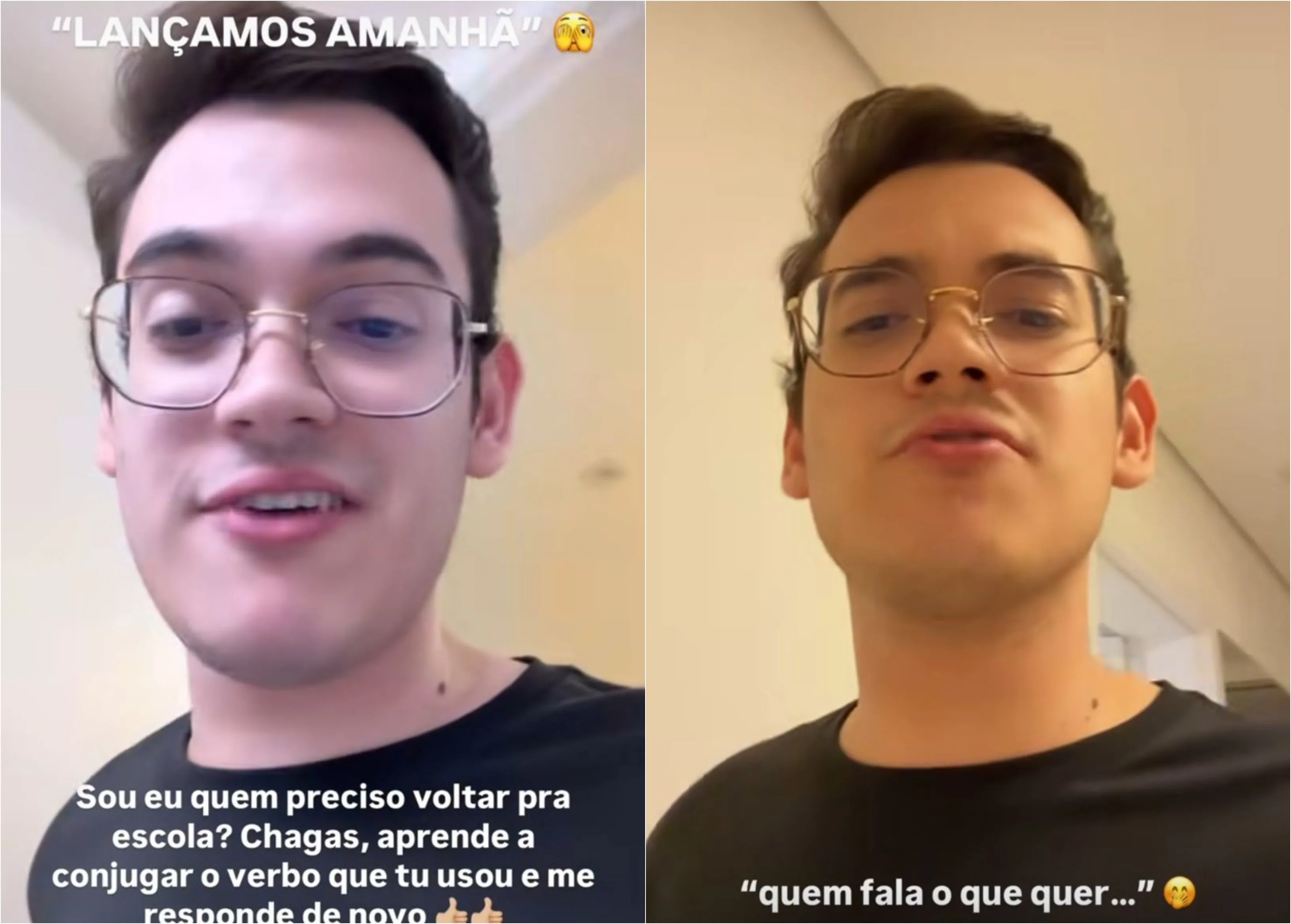 Carmelo Neto respondeu Chagas Vieira no stories no Instagram