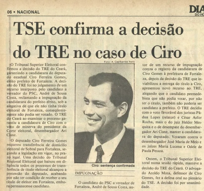 Edição do Diário do Nordeste de 23 de novembro de 1988