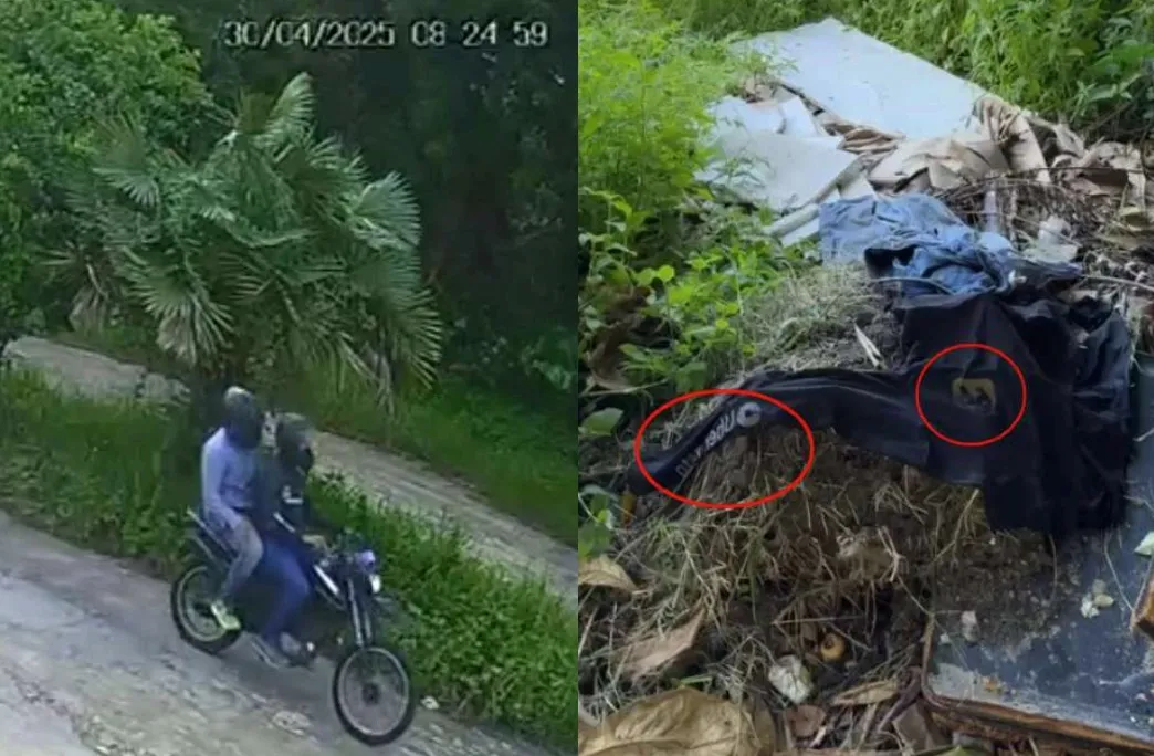 Polícia Civil encontrou roupas utilizadas pelos criminosos em matagal no bairro Cidade dos Funcionários, logo depois do homicídio