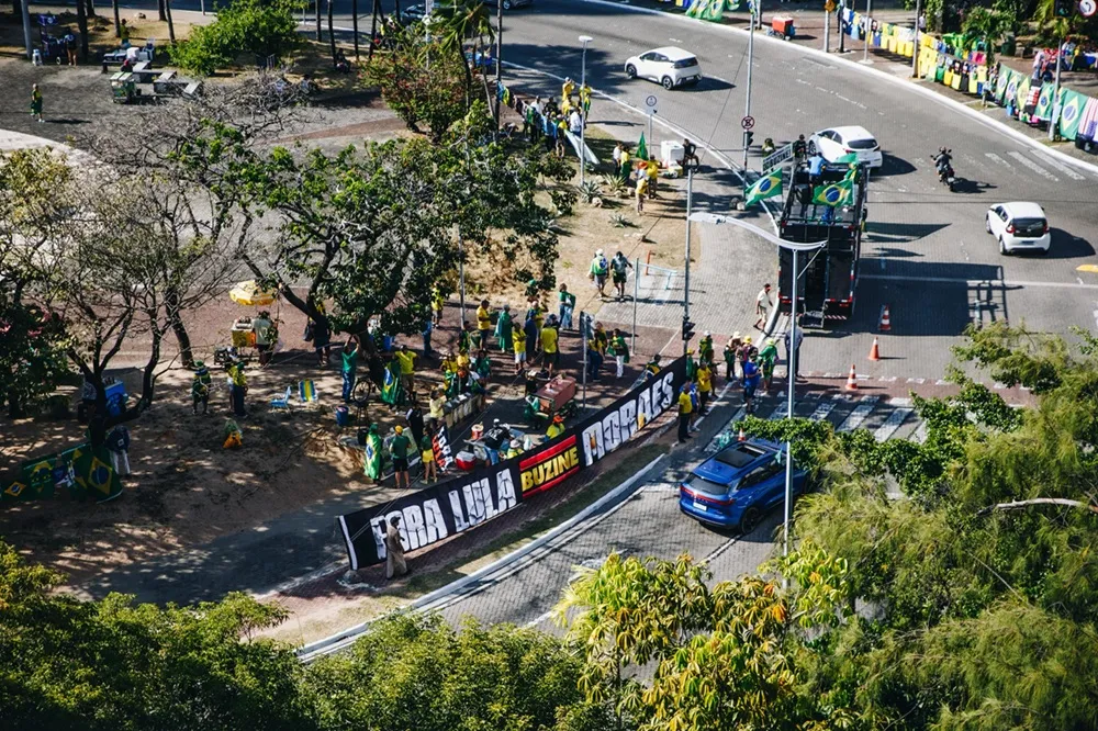 Manifestação também contou com críticas a Moraes e Lula