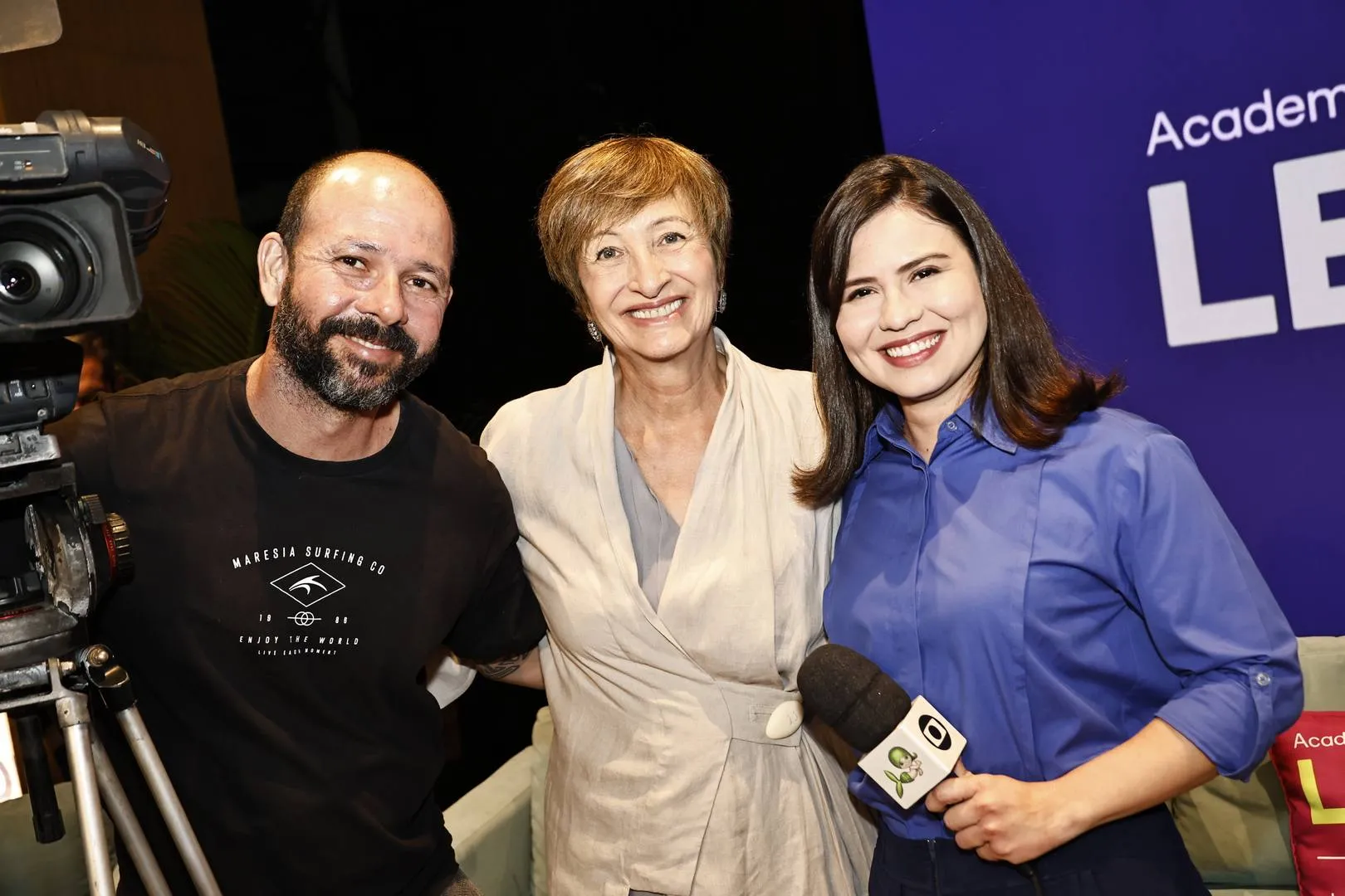 Eduardo Oliveira, Sônia Bridi e Larissa Wenya