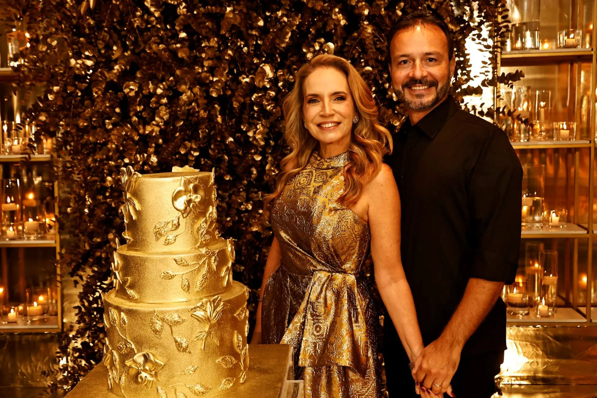 A aniversariante Renata Duarte e o marido, Danilo Serpa