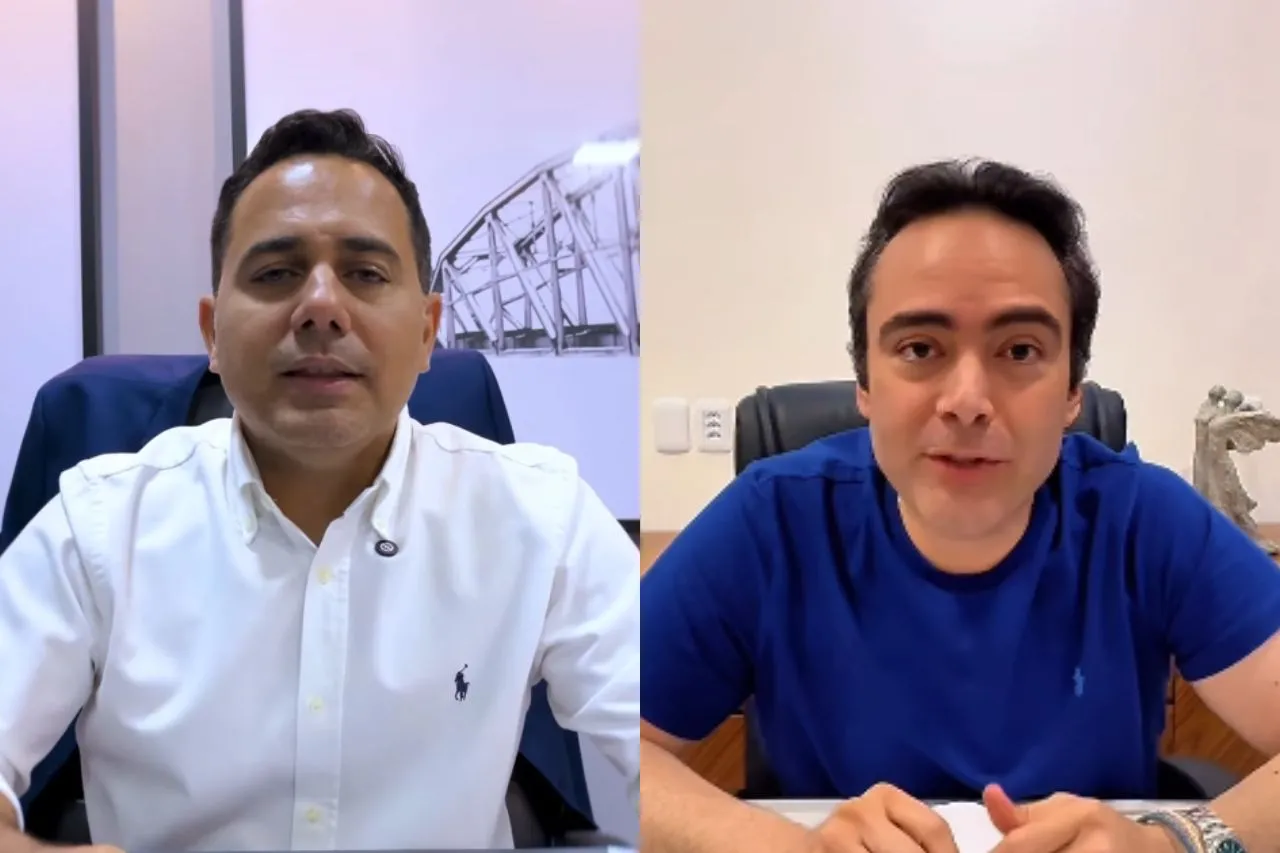 Roberto Filho (na esquerda) e Ozires Pontes (na direita), mandatários de Iguatu e Massapê, respectivamente, são os dois únicos prefeitos do PSDB no Ceará hoje