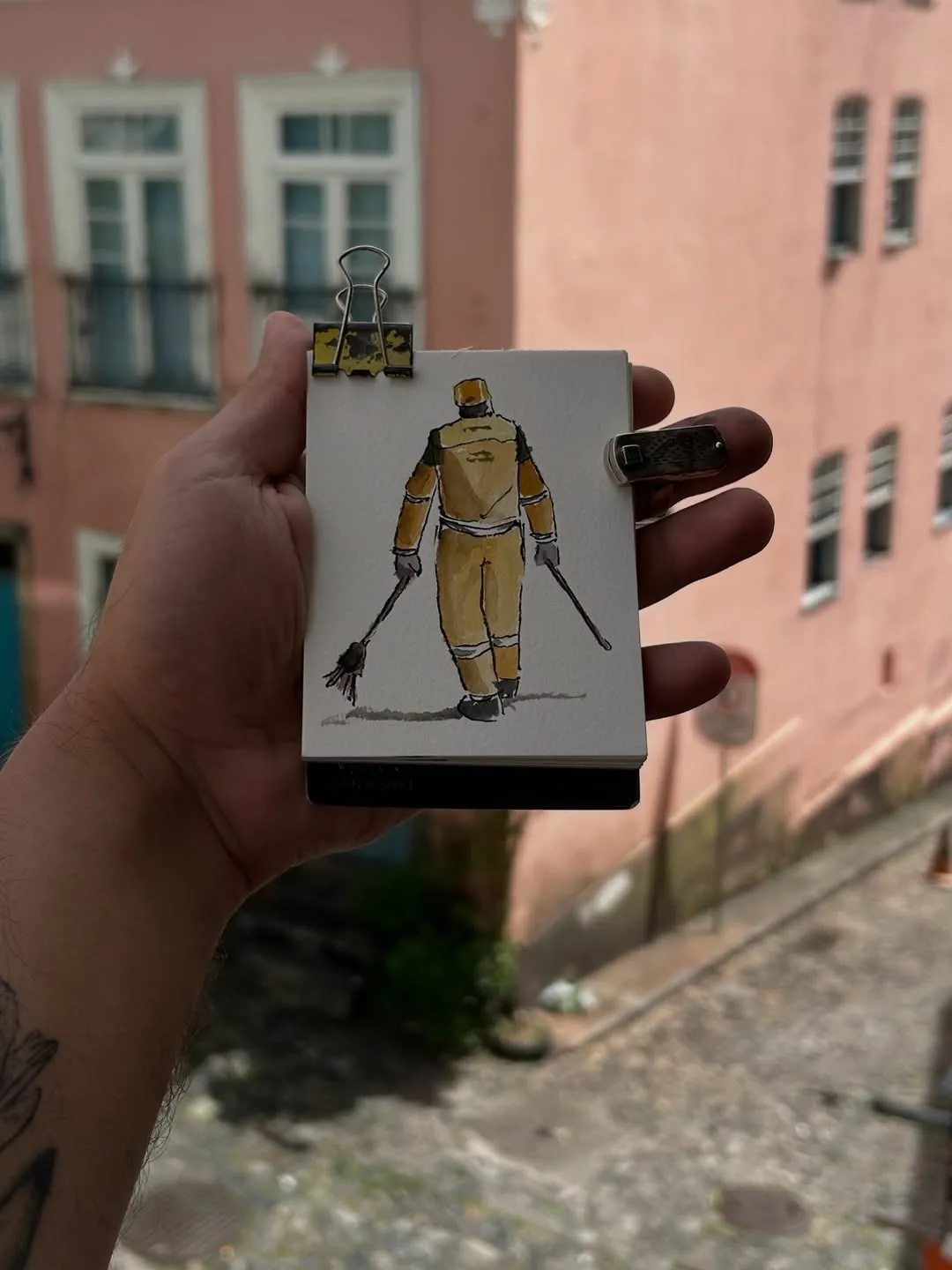 Ilustração de Iury Simões em uma das ruas de Salvador.