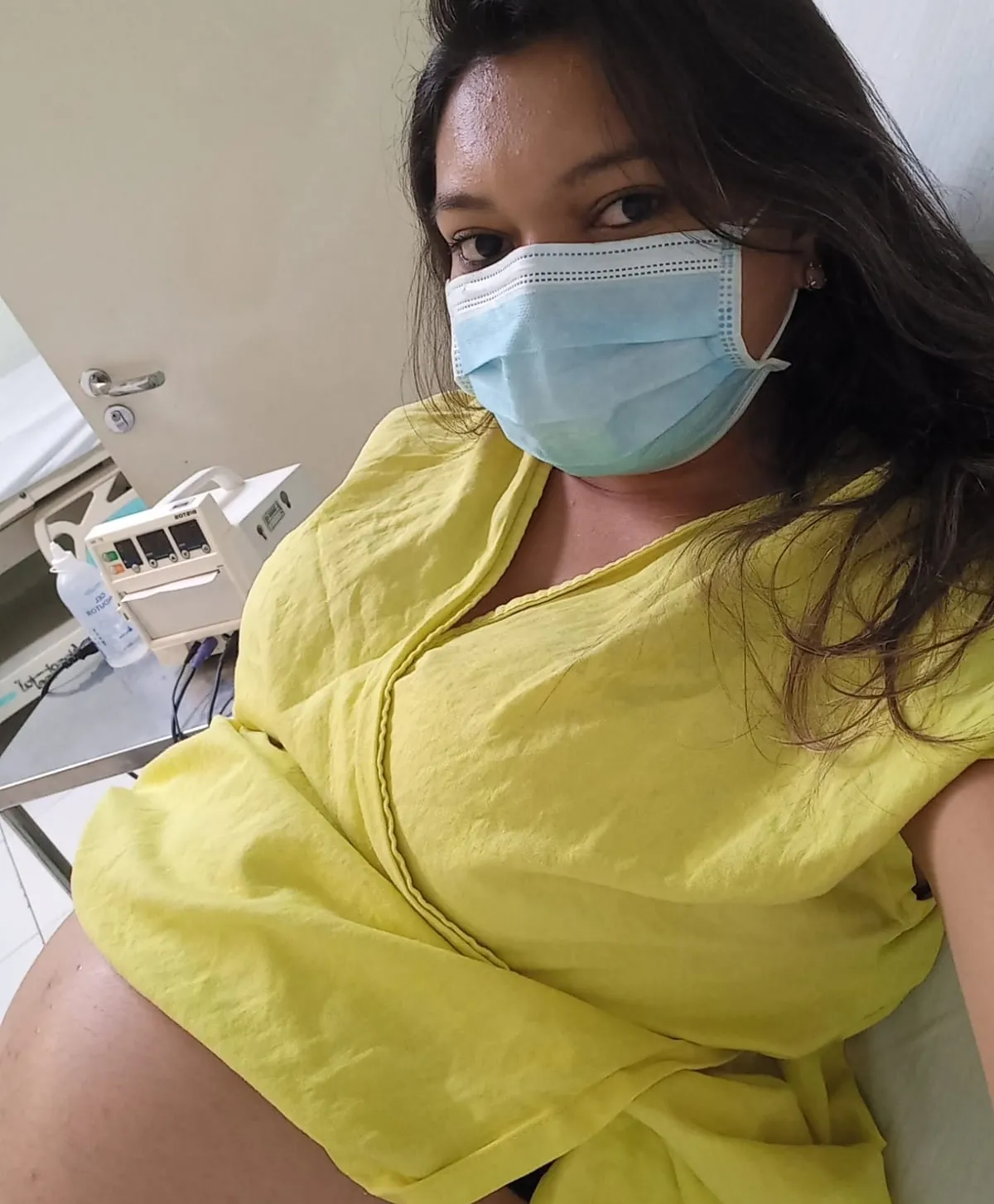 Geiza entrou no hospital sozinha e não pode ter contato com os acompanhantes devido à pandemia da Covid-19.