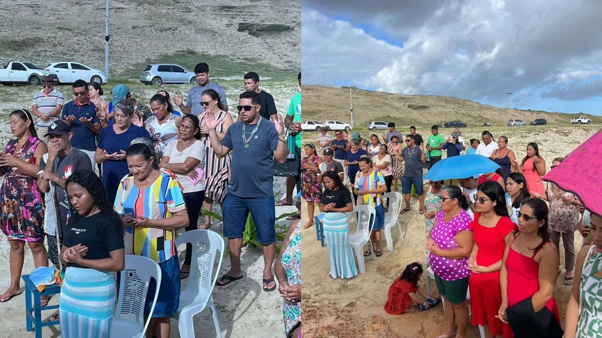 Moradores organizam missas próximas à capela.