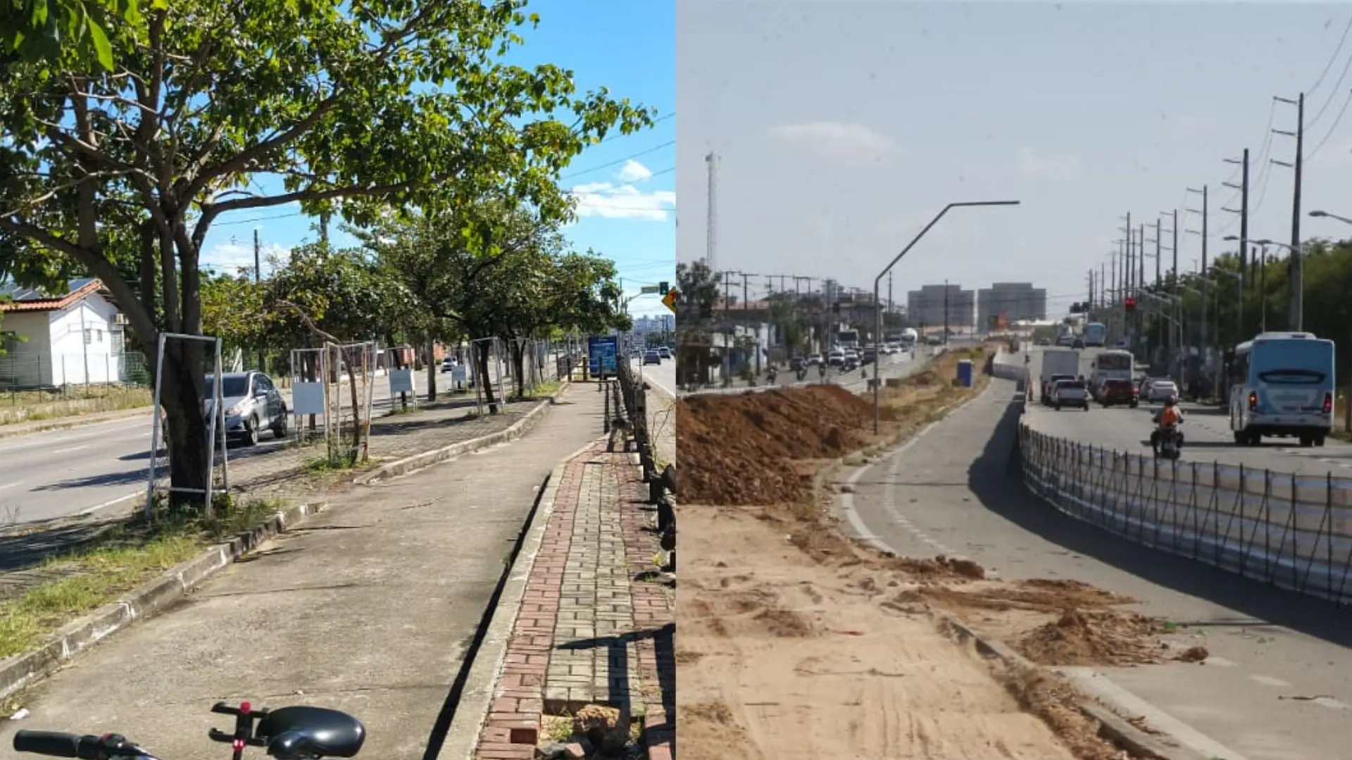 Imagem da notícia Quase 500 árvores em avenida de Fortaleza são derrubadas para obras do VLT; veja imagens